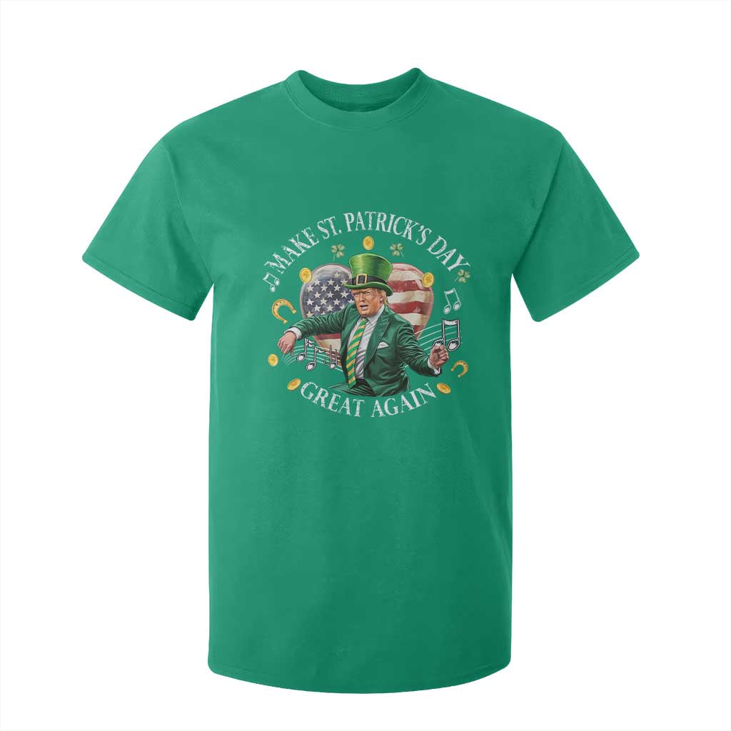 Funny Trump Make St Patrick's Day Great Again T Shirt For Kid American Flag Dancing Trump TS10 Irish Green Print Your Wear