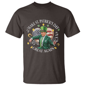 Funny Trump Make St Patrick's Day Great Again T Shirt American Flag Dancing Trump TS10 Dark Chocolate Print Your Wear