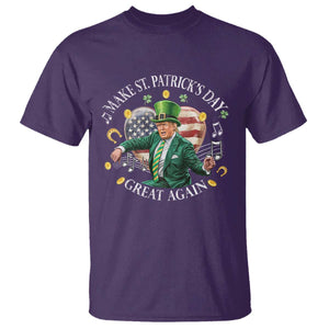 Funny Trump Make St Patrick's Day Great Again T Shirt American Flag Dancing Trump TS10 Purple Print Your Wear