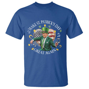Funny Trump Make St Patrick's Day Great Again T Shirt American Flag Dancing Trump TS10 Royal Blue Print Your Wear
