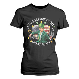 Funny Trump Make St Patrick's Day Great Again T Shirt For Women American Flag Dancing Trump TS10 Black Print Your Wear