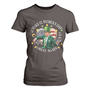 Funny Trump Make St Patrick's Day Great Again T Shirt For Women American Flag Dancing Trump TS10 Dark Chocolate Print Your Wear