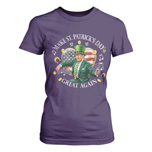 Funny Trump Make St Patrick's Day Great Again T Shirt For Women American Flag Dancing Trump TS10 Purple Print Your Wear