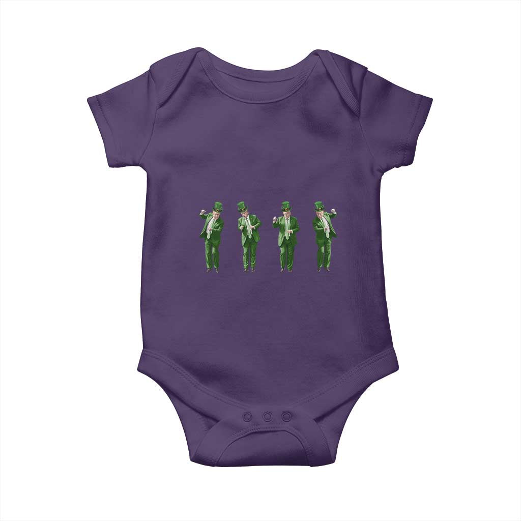 Dancing Trump Funny St Patricks Day Baby Onesie TS10 Purple Print Your Wear
