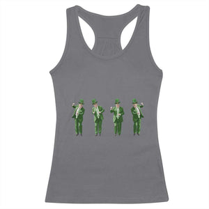 Dancing Trump Funny St Patricks Day Racerback Tank Top TS10 Charcoal Print Your Wear