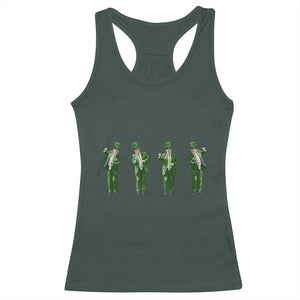 Dancing Trump Funny St Patricks Day Racerback Tank Top TS10 Dark Forest Green Print Your Wear