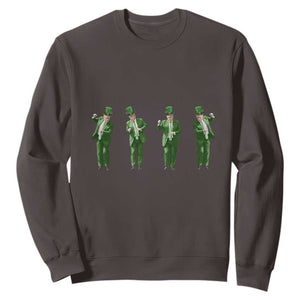 Dancing Trump Funny St Patricks Day Sweatshirt TS10 Dark Chocolate Print Your Wear