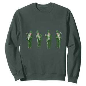 Dancing Trump Funny St Patricks Day Sweatshirt TS10 Dark Forest Green Print Your Wear