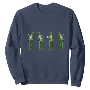 Dancing Trump Funny St Patricks Day Sweatshirt TS10 Navy Print Your Wear