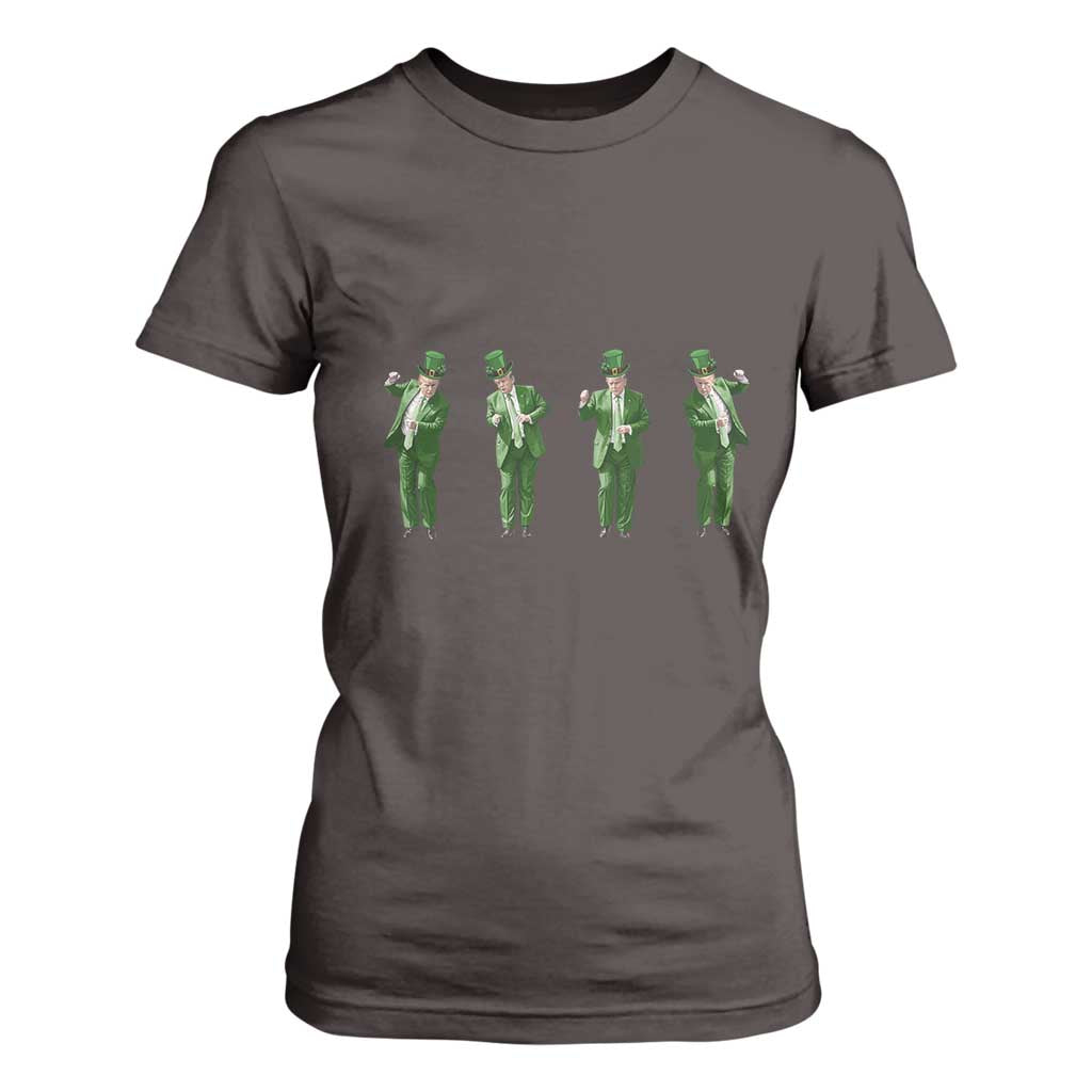 Dancing Trump Funny St Patricks Day T Shirt For Women TS10 Dark Chocolate Print Your Wear