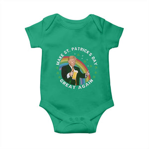 Funny Trump Make St Patrick's Day Great Again Baby Onesie Lucky Shamrock Beer Drinking Trump TS10 Irish Green Print Your Wear