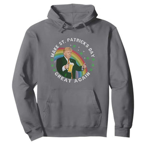 Funny Trump Make St Patrick's Day Great Again Hoodie Lucky Shamrock Beer Drinking Trump TS10 Charcoal Print Your Wear