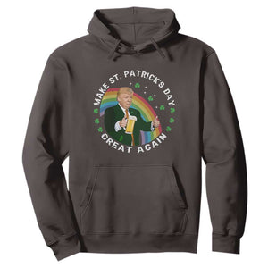 Funny Trump Make St Patrick's Day Great Again Hoodie Lucky Shamrock Beer Drinking Trump TS10 Dark Chocolate Print Your Wear