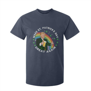 Funny Trump Make St Patrick's Day Great Again T Shirt For Kid Lucky Shamrock Beer Drinking Trump TS10 Navy Print Your Wear