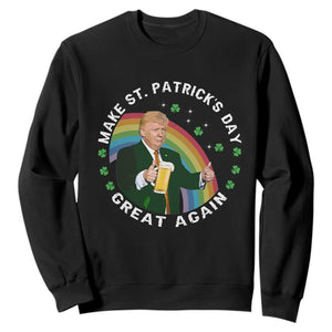 Funny Trump Make St Patrick's Day Great Again Sweatshirt Lucky Shamrock Beer Drinking Trump TS10 Black Print Your Wear