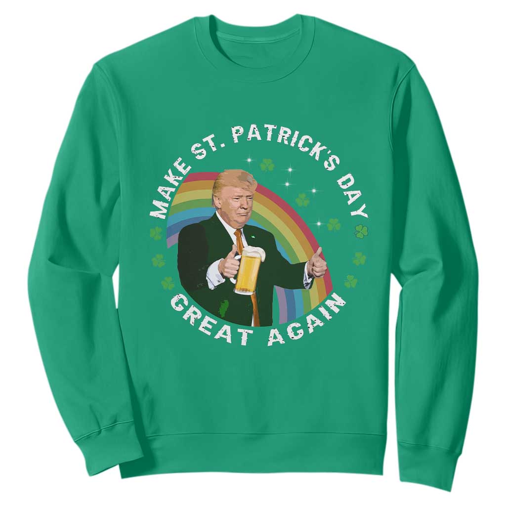 Funny Trump Make St Patrick's Day Great Again Sweatshirt Lucky Shamrock Beer Drinking Trump TS10 Irish Green Print Your Wear