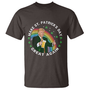 Funny Trump Make St Patrick's Day Great Again T Shirt Lucky Shamrock Beer Drinking Trump TS10 Dark Chocolate Print Your Wear