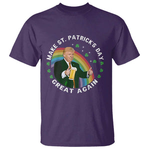 Funny Trump Make St Patrick's Day Great Again T Shirt Lucky Shamrock Beer Drinking Trump TS10 Purple Print Your Wear