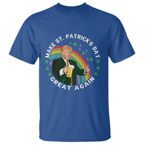 Funny Trump Make St Patrick's Day Great Again T Shirt Lucky Shamrock Beer Drinking Trump TS10 Royal Blue Print Your Wear