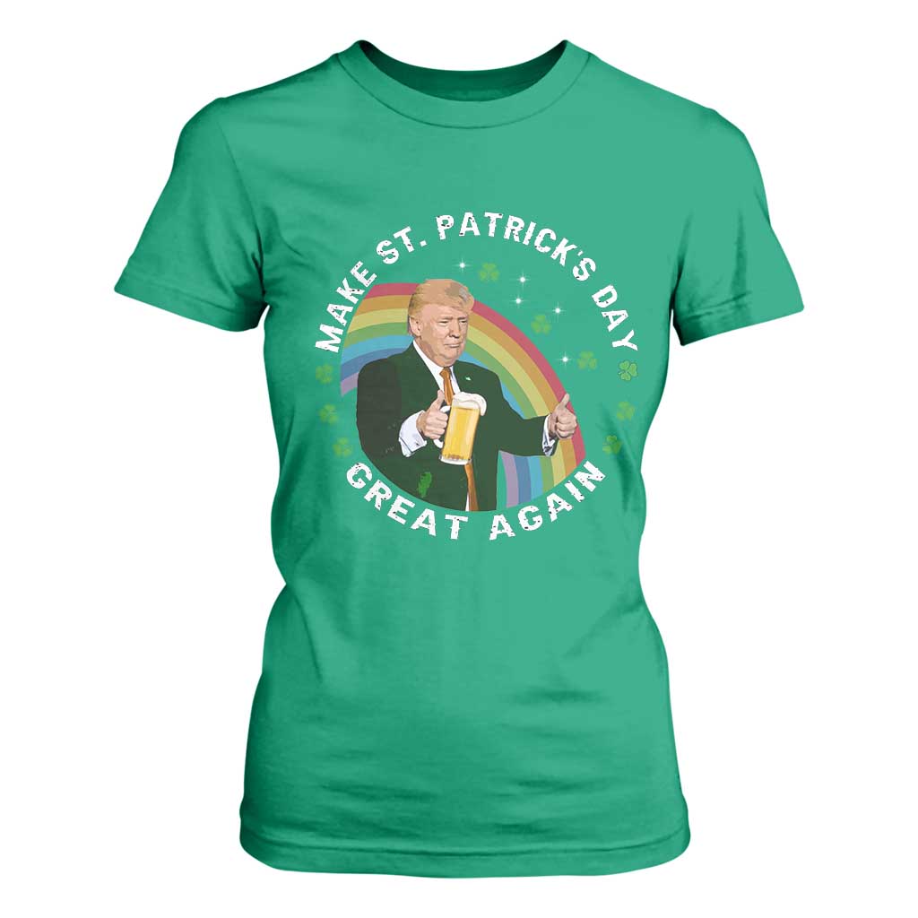 Funny Trump Make St Patrick's Day Great Again T Shirt For Women Lucky Shamrock Beer Drinking Trump TS10 Irish Green Print Your Wear