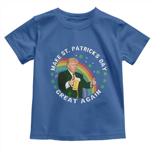 Funny Trump Make St Patrick's Day Great Again Toddler T Shirt Lucky Shamrock Beer Drinking Trump TS10 Royal Blue Print Your Wear