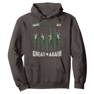 Make St Patrick's Day Great Again Shamrock Trump Hoodie American Flag TS10 Dark Chocolate Print Your Wear