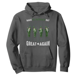 Make St Patrick's Day Great Again Shamrock Trump Hoodie American Flag TS10 Dark Heather Print Your Wear