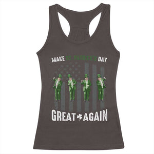 Make St Patrick's Day Great Again Shamrock Trump Racerback Tank Top American Flag TS10 Dark Chocolate Print Your Wear