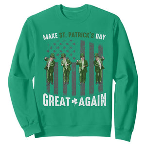 Make St Patrick's Day Great Again Shamrock Trump Sweatshirt American Flag TS10 Irish Green Print Your Wear