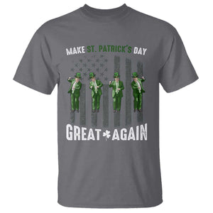 Make St Patrick's Day Great Again Shamrock Trump T Shirt American Flag TS10 Charcoal Print Your Wear