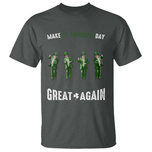 Make St Patrick's Day Great Again Shamrock Trump T Shirt American Flag TS10 Dark Heather Print Your Wear