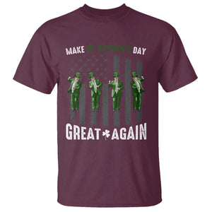 Make St Patrick's Day Great Again Shamrock Trump T Shirt American Flag TS10 Maroon Print Your Wear
