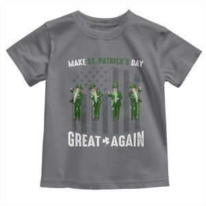Make St Patrick's Day Great Again Shamrock Trump Toddler T Shirt American Flag TS10 Charcoal Print Your Wear
