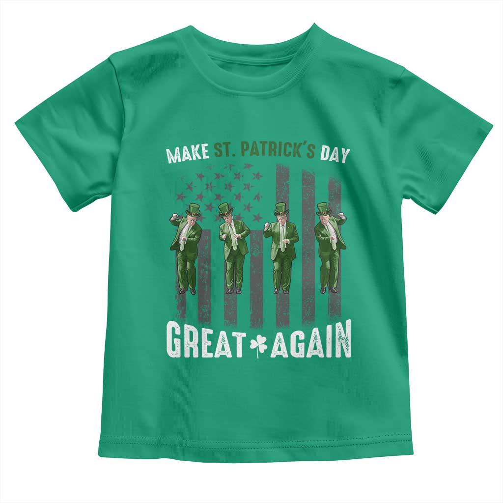 Make St Patrick's Day Great Again Shamrock Trump Toddler T Shirt American Flag TS10 Irish Green Print Your Wear