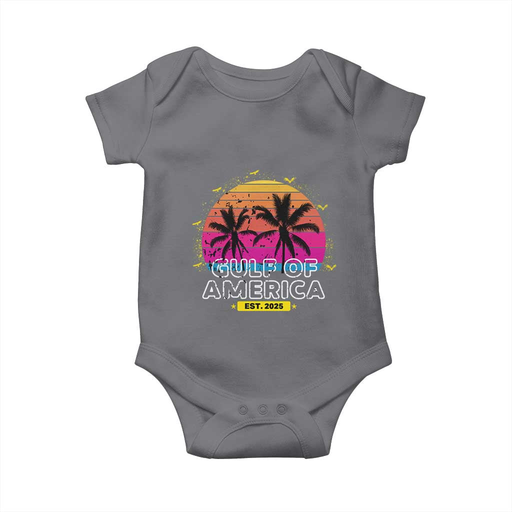 Welcome To America's Gulf Baby Onesie Est 2025 Retro Vintage Summer Vibes TS10 Charcoal Print Your Wear