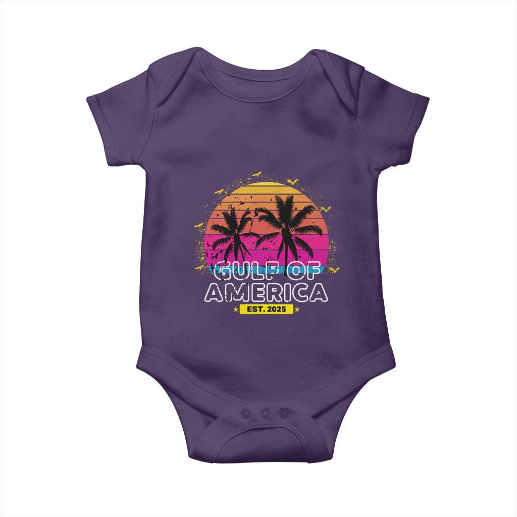 Welcome To America's Gulf Baby Onesie Est 2025 Retro Vintage Summer Vibes TS10 Purple Print Your Wear