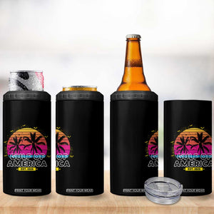 Welcome To America's Gulf 4 in 1 Can Cooler Tumbler Est 2025 Retro Vintage Summer Vibes TS10 Print Your Wear