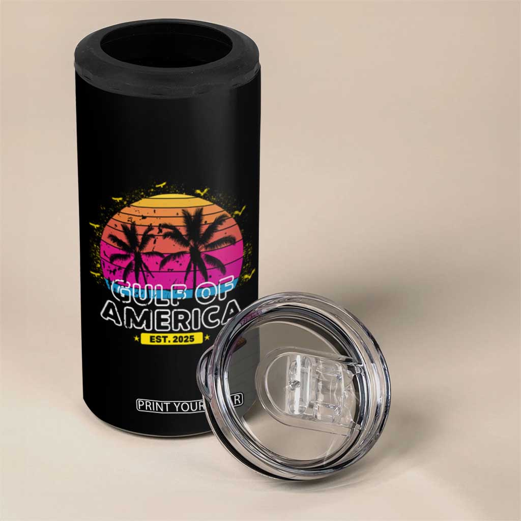 Welcome To America's Gulf 4 in 1 Can Cooler Tumbler Est 2025 Retro Vintage Summer Vibes TS10 Print Your Wear