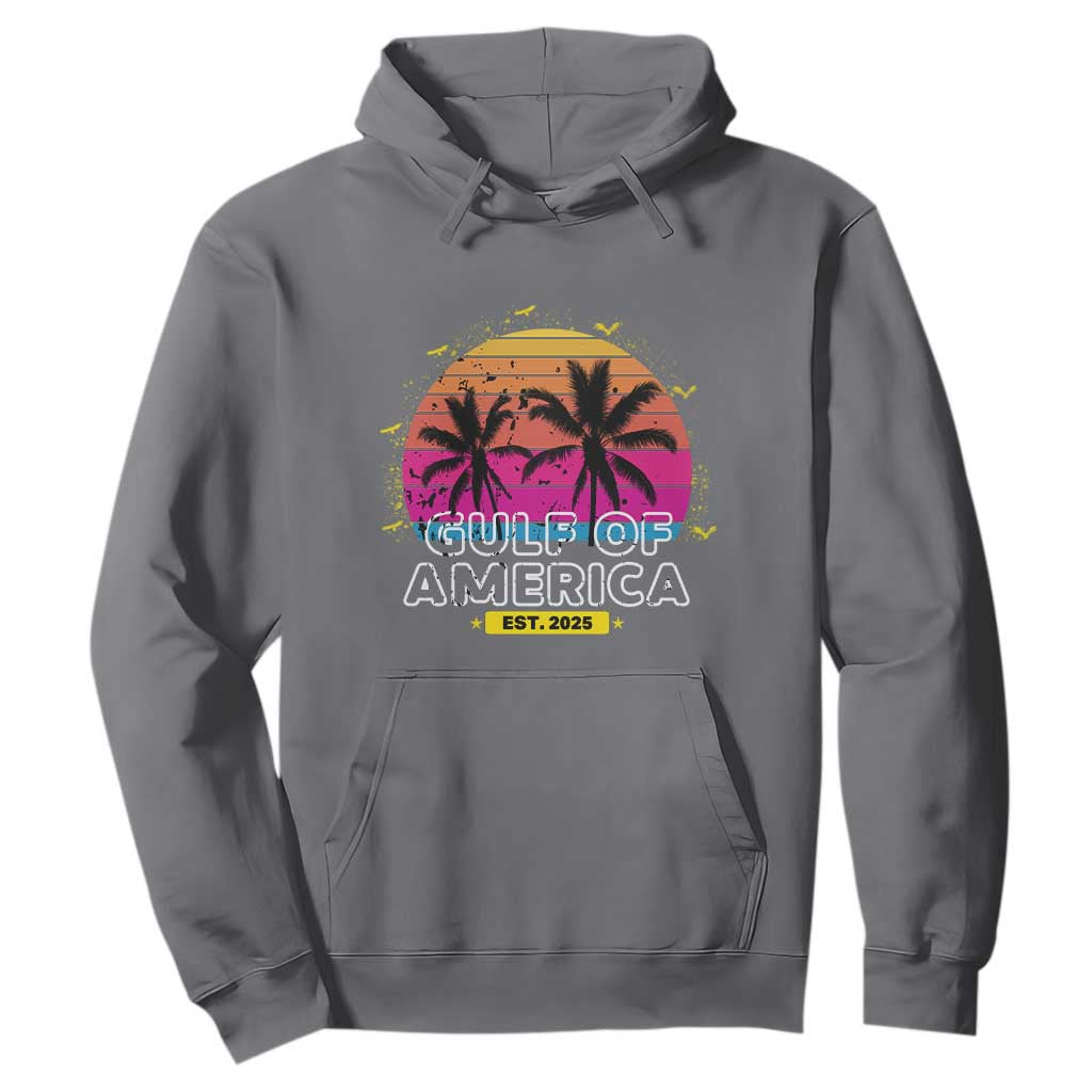 Welcome To America's Gulf Hoodie Est 2025 Retro Vintage Summer Vibes TS10 Charcoal Print Your Wear