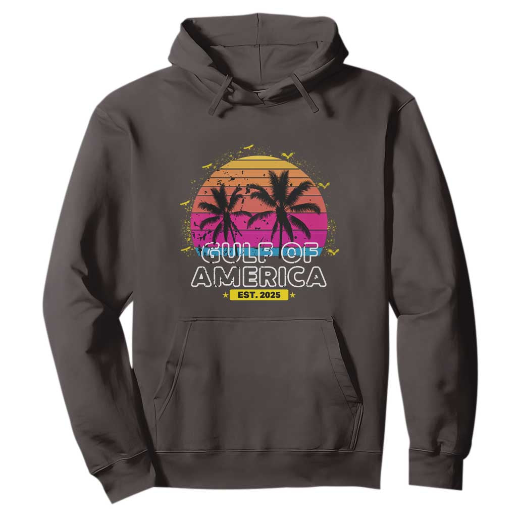 Welcome To America's Gulf Hoodie Est 2025 Retro Vintage Summer Vibes TS10 Dark Chocolate Print Your Wear