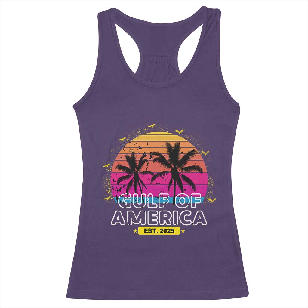 Welcome To America's Gulf Racerback Tank Top Est 2025 Retro Vintage Summer Vibes TS10 Purple Print Your Wear