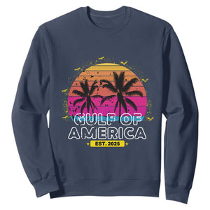 Welcome To America's Gulf Sweatshirt Est 2025 Retro Vintage Summer Vibes TS10 Navy Print Your Wear