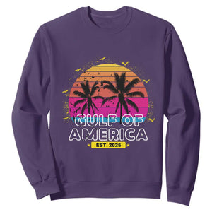 Welcome To America's Gulf Sweatshirt Est 2025 Retro Vintage Summer Vibes TS10 Purple Print Your Wear