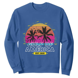 Welcome To America's Gulf Sweatshirt Est 2025 Retro Vintage Summer Vibes TS10 Royal Blue Print Your Wear