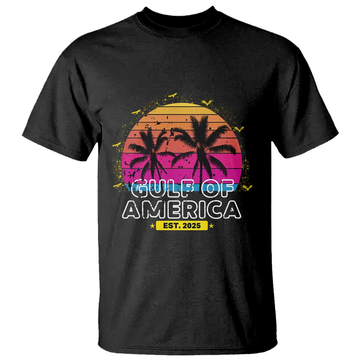 Welcome To America's Gulf T Shirt Est 2025 Retro Vintage Summer Vibes TS10 Black Print Your Wear