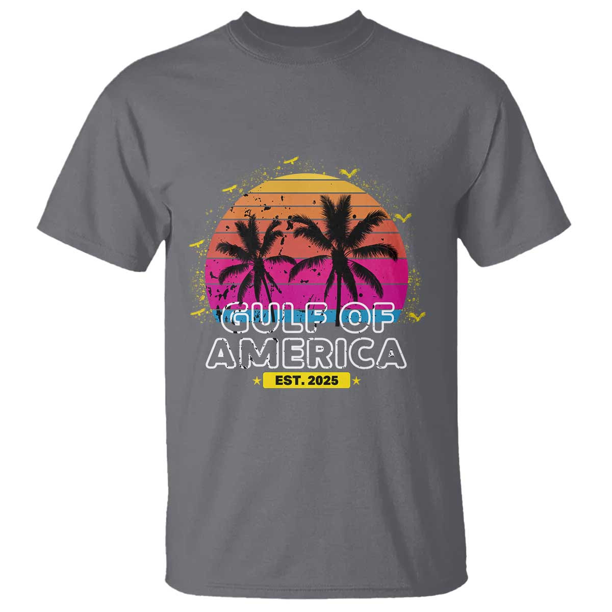 Welcome To America's Gulf T Shirt Est 2025 Retro Vintage Summer Vibes TS10 Charcoal Print Your Wear