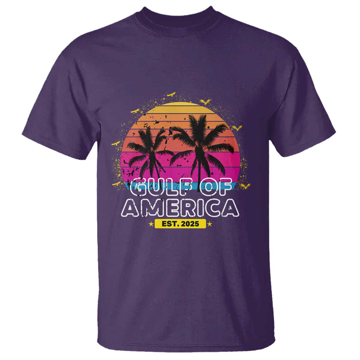 Welcome To America's Gulf T Shirt Est 2025 Retro Vintage Summer Vibes TS10 Purple Print Your Wear