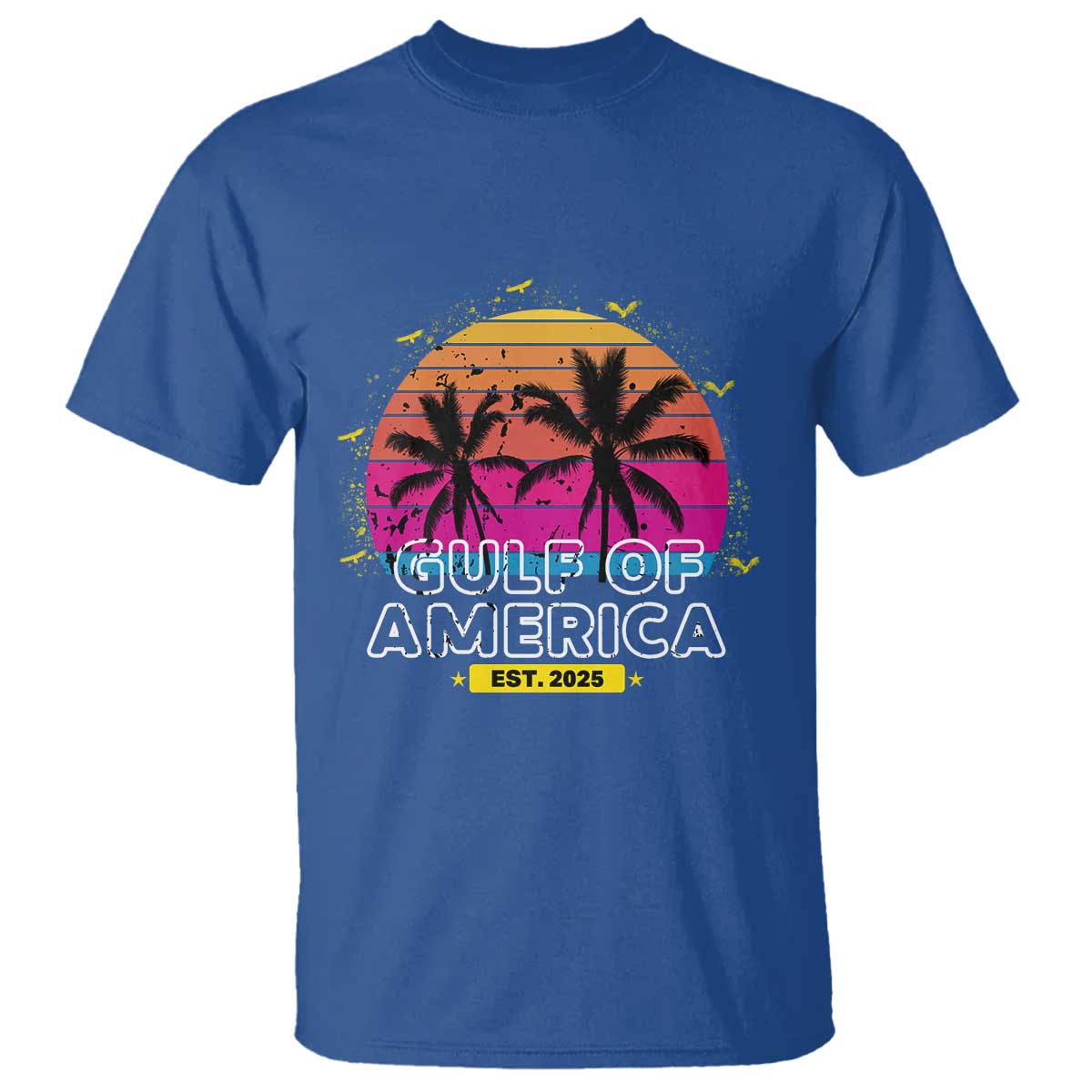 Welcome To America's Gulf T Shirt Est 2025 Retro Vintage Summer Vibes TS10 Royal Blue Print Your Wear