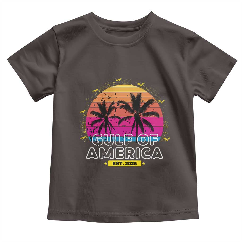 Welcome To America's Gulf Toddler T Shirt Est 2025 Retro Vintage Summer Vibes TS10 Dark Chocolate Print Your Wear