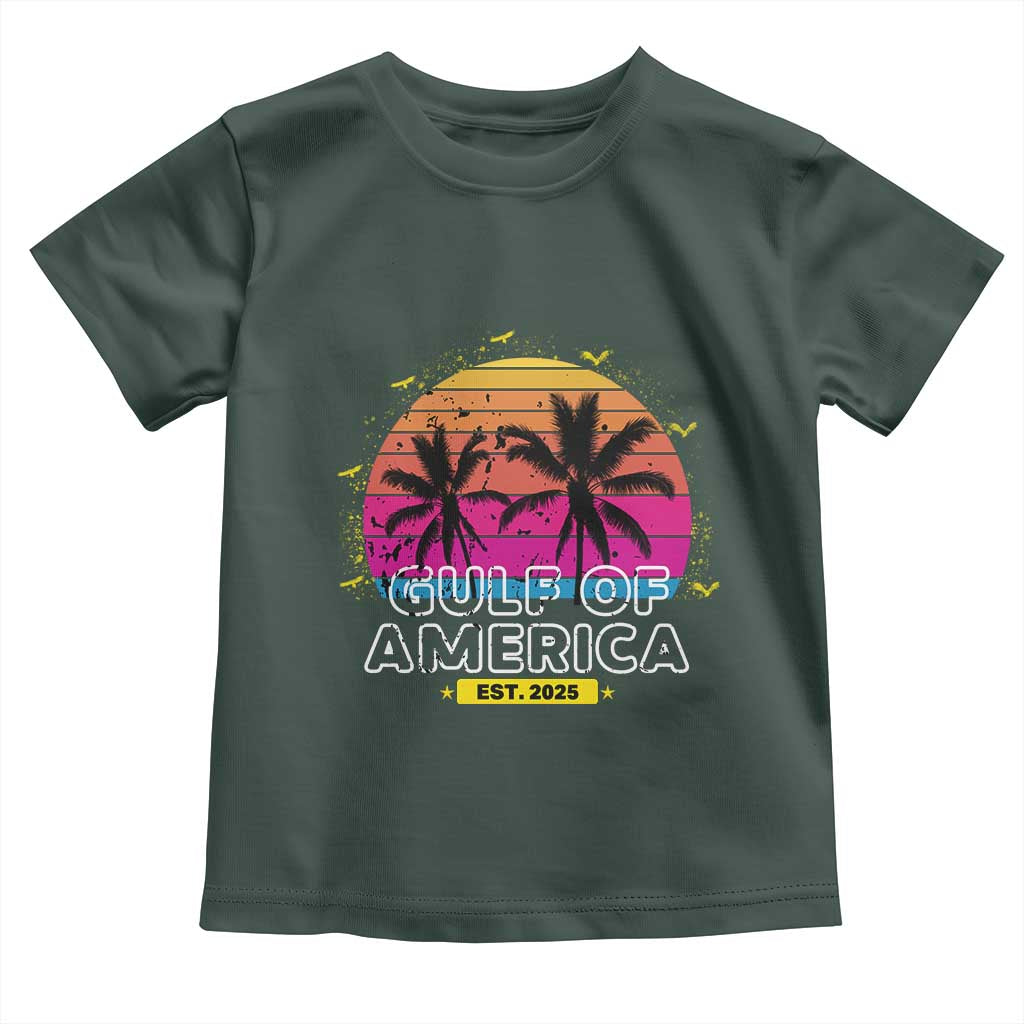 Welcome To America's Gulf Toddler T Shirt Est 2025 Retro Vintage Summer Vibes TS10 Dark Forest Green Print Your Wear